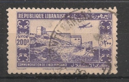 GRAND LIBAN - 1943 - Poste Aérienne PA N°YT. 88 - Avion 200pi Violet - Oblitéré / Used - Gebraucht