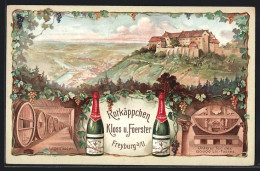 Lithographie Freyburg A. U., Rotkäppchen Kloss U. Foerster, Lagerfässer  - Vigne