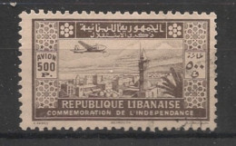 GRAND LIBAN - 1943 - Poste Aérienne PA N°YT. 90 - Avion 500pi Brun - Oblitéré / Used - Gebraucht