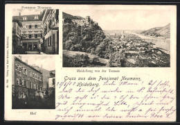AK Heidelberg, Pensionat Neumann, Hof, Teilansicht Von Der Terrasse Aus  - Heidelberg