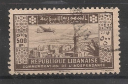 GRAND LIBAN - 1943 - Poste Aérienne PA N°YT. 90 - Avion 500pi Brun - Oblitéré / Used - Gebruikt