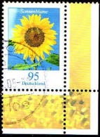 RFA Poste Obl Yv:2259 Mi:2434 Sonnenblume Coin D.feuille (Beau Cachet Rond) - Usados