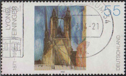 RFA Poste Obl Yv:2122 Mi:2294 Lyonel Feininger Eglise Du Marché De Halle (TB Cachet Rond) - Gebraucht