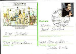 RFA Entier-P Obl Yv: 893 Mi:1049 Europa Cept Albertus Magnus (TB Cachet à Date) Stuttgart 28-4-81 Naposta'81 - Postkarten - Gebraucht