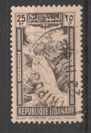GRAND LIBAN - 1945 - Poste Aérienne PA N°YT. 97 - Chutes Du Litani 25c Sépia - Oblitéré / Used - Gebruikt