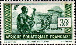 AEF Poste N** Yv: 42 Mi:38 Région Du Tchad - Unused Stamps