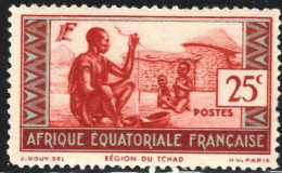 AEF Poste N** Yv: 40 Mi:35I Région Du Tchad (Dent(s) 1 Peu Courte) - Unused Stamps