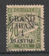 GRAND LIBAN - 1924 - Taxe TT N°YT. 2 - Type Duval 1pi Sur 20c Vert-olive - Oblitéré / Used - Oblitérés