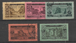 GRAND LIBAN - 1927 - Taxe TT N°YT. 16 à 20 - Série Complète - Oblitéré / Used - Used Stamps