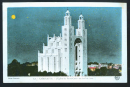 1094 - MAROC - CASABLANCA - L'Eglise Du Sacré Coeur Au Clair De Lune - Casablanca