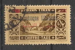 GRAND LIBAN - 1928 - Taxe TT N°YT. 21 - Nahr El Kelb 0pi50 - Oblitéré / Used - Oblitérés