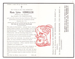 DP Marie Sylvie Vermeulen ° Sint-Lievens-Esse Herzele 1870 † 1954 X JB De Saedeleer // Van Asselt Vanderbiest Standaert - Devotion Images