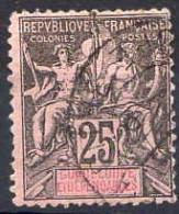 Guadeloupe Poste Obl Yv: 34 Mi:34 Groupe Allégorique Mouchon (TB Cachet Rond) - Used Stamps