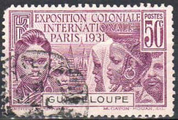 Guadeloupe Poste Obl Yv:124 Mi:128 Exposition Coloniale Femmes (cachet Rond) Une Dent Courte - Gebraucht