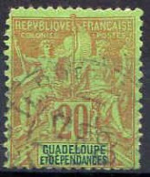 Guadeloupe Poste Obl Yv: 33 Mi:33 Groupe Allégorique Mouchon (Beau Cachet Rond) - Used Stamps