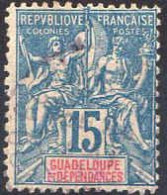 Guadeloupe Poste Obl Yv: 32 Mi:32 Groupe Allégorique Mouchon (Obli. Ordinaire) - Usados