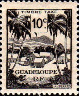 Guadeloupe Taxe N** Yv:41 Mi:41 Village Sous Cototiers (Petit Def) Impression Dos - Segnatasse