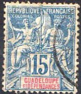 Guadeloupe Poste Obl Yv: 32 Mi:32 Groupe Allégorique Mouchon (Beau Cachet Rond) - Used Stamps