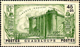 Guadeloupe Poste N** Yv:142 Mi:147 Prise De La Bastille Petit Tache De Rouille - Nuevos