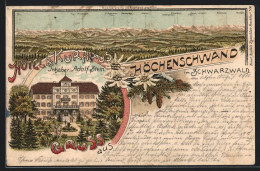 Lithographie Höchenschwand / Schwarzwald, Alpenpanorama Vom Kurhaus Aus, Hotel & Kurhaus  - Höchenschwand