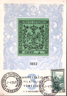 1952-Venezia 3 Manif. Filatelica Annullo Speciale (2.11) Su Cartolina - Expositions