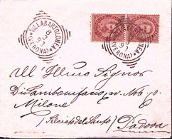1898-VILLA BARTOLOMEA Tondo Riquadrato (8.9) Su Busta Affrancata Effigie Coppia  - Poststempel