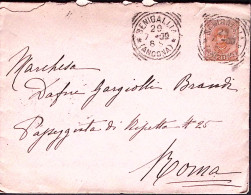 1900-SENIGALLIA/(Ancona) Tondo Riquadrato (29.7) Su Busta Affrancata Effigie C.2 - Storia Postale