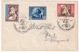 1942-GERMANIA REICH Congr. Postale Europeo Serie Cpl. (744/6) Fdc - Covers & Documents