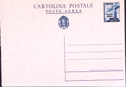 1943-Cartolina Postale Posta Aerea C.70 Nuova - Stamped Stationery
