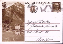 1933-Cartolina Postale Turistica C.30 Lago Di Ledro Viaggiata - Entiers Postaux