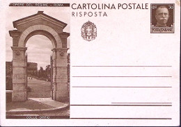 1931-Cartolina Postale RP Opere Regime C. 30+30 Sola Risposta Colle Oppio Nuova - Entiers Postaux