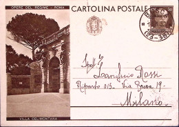 1931-Cartolina Postale Opere Regime C. 30 Villa Celimontana Viaggiata - Entero Postal