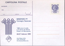 1980-CARTOLINA Posta Convegno Servizi Postali Lire 120 Testo Non Allineato Nuova - 1971-80: Poststempel