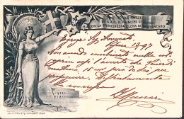 1896-Cartolina Postale Nozze Principe Ereditario Vignetta Colore Verde Grigio Vi - Ganzsachen