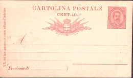 1882-Cartolina Postale Umberto C.10 Mill. 82 Nuova - Stamped Stationery