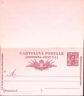 1890-Cartolina Postale RP Umberto C.7,1/2+7,1/2 Ml. 90 Parte Domanda Con Timbro  - Ganzsachen