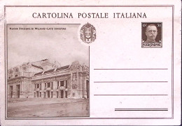 1931-Cartolina Postale Stazione Milano Lato Sinistro C.30 Nuova Un Angolo Piegat - Entiers Postaux