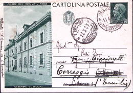 1931-Cartolina Postale Opere Regime C.15 Caserma Mussolini Viaggiata - Entero Postal