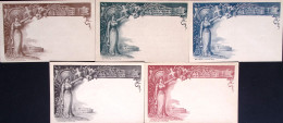 1896-Cartolina Postale Nozze Principe Ereditario La Serie Completa (5 Colori) Nu - Postwaardestukken