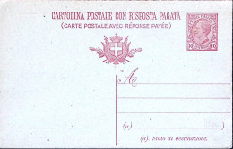 1918-Cartolina Postale RP Leoni C.10+10 Mill.18 Varietà Risposta Al Verso Della  - Entiers Postaux