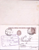 1929-Cartolina Postale RP Michetti C.30+30 Viaggiata Parte Risposta Unita Predis - Entiers Postaux