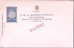 1894-CARTOLINA COMMEMORATIVA Medaglia Esposizione Filatelica Nuova Con Soprastam - Ganzsachen