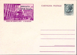 1953-AMG-FTT Cartolina Postale Padova Fiera Con Soprastampa RINVIATA Lire 20 Nuo - Storia Postale