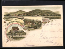 Lithographie Heidelberg-Handschuhsheim, Gasthaus Zum Rosengarten Von Heinr. Mutschler, Panorama  - Heidelberg