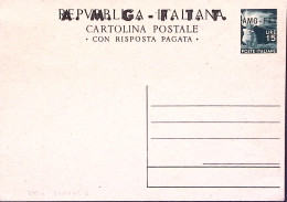 1949-AMG-FTT Cartolina Postale+15 Soprastampata Solo Domanda Nuova - Poststempel