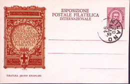1894-CARTOLINA COMMEMORATIVA Esposizione Postale Filatelica Vignetta Rosso E Ocr - Stamped Stationery