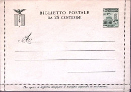 1944-R.S.I. BIGLIETTO POSTALE Monumenti Distrutti C.25 Nuovo - Entero Postal