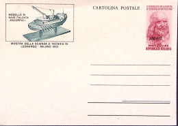 1953-AMG-FTT Cartolina Postale Leonardo Nave Falcata Lire 20 Nuova - Poststempel