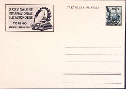 1953-AMG-FTT Cartolina Postale Salone Automobile Lire 20 Nuova - Poststempel