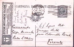 1919-OFFICINE MECCANICHE ITALIANE Tassello Pubblicitario Su Cartolina Postale Le - Stamped Stationery